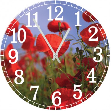 Настенные часы SvS 3001318 Flowers Красные цветы