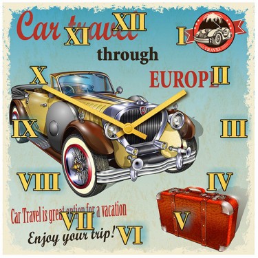 Настенные часы SvS 3001595 Car travel throught Europe