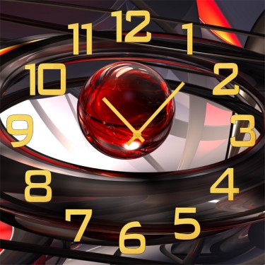 Настенные часы SvS 3001630 Красная сфера