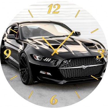 Настенные часы SvS 3001943 Черное спортивное авто