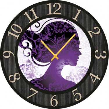 Настенные часы SvS 3002214 Фиолетовый образ девушки