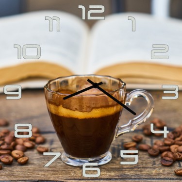 Настенные часы SvS 3002277 Kitchen Чашка кофе, книга и зерна