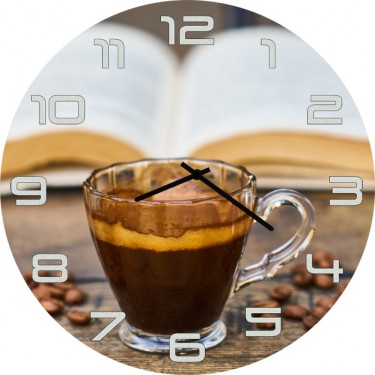 Настенные часы SvS 3002278 Kitchen Чашка кофе, книга и зерна