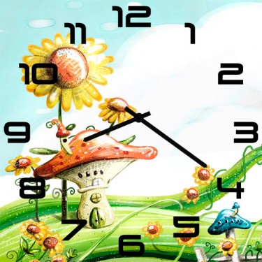 Настенные часы SvS 3002621 Грибы и цветы