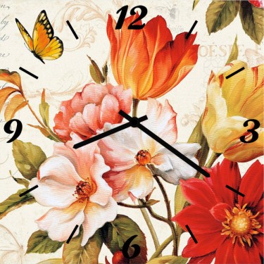 Настенные часы SvS 3002845 Цветы и бабочки