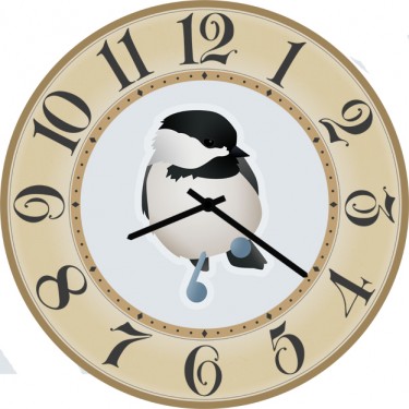 Настенные часы SvS 3002946 Птичка в бежевой рамке