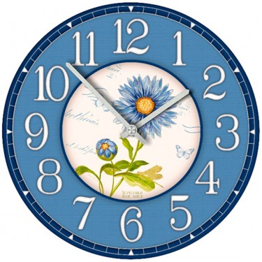 Настенные часы SvS 3501155 Голубая астра и бабочки
