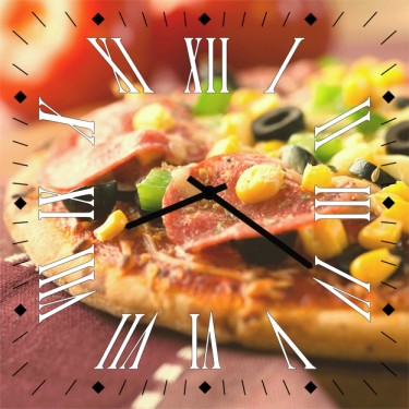 Настенные часы SvS 3501726 Kitchen Пицца салями