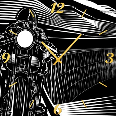 Настенные часы SvS 3501773 Мотоциклист в абстракции