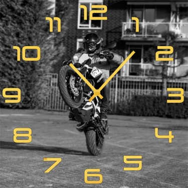 Настенные часы SvS 3501777 Черно-белый мотоциклист