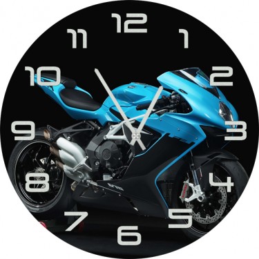 Настенные часы SvS 3501831 Сине-черный мотоцикл