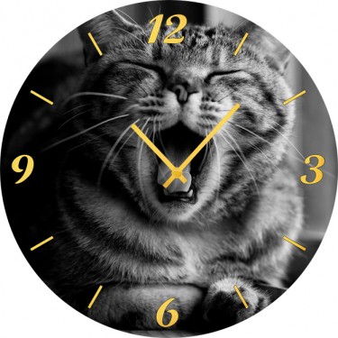 Настенные часы SvS 3501859 Зевающий кот
