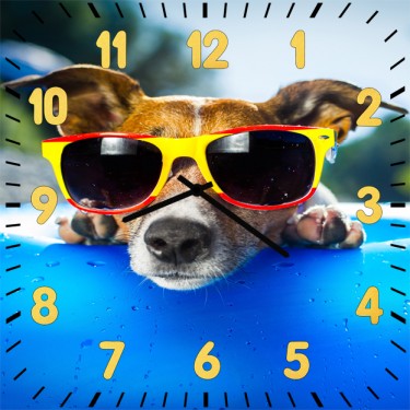 Настенные часы SvS 3501878 Модный пес в очках