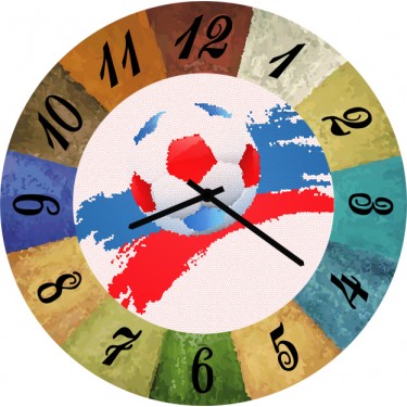 Настенные часы SvS 3502101 Футбольный мяч под флаг РФ