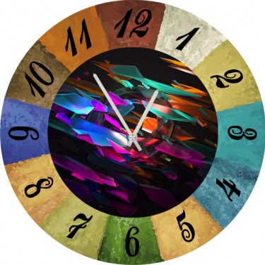 Настенные часы SvS 3502102 Цветные куски стекла