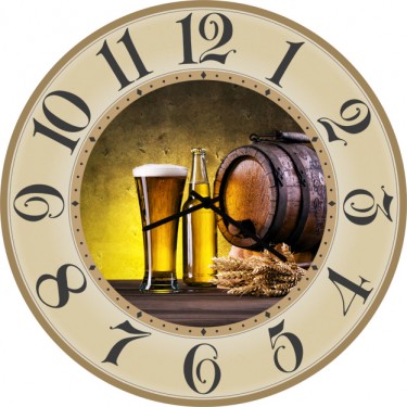 Настенные часы SvS 3502167 Kitchen Бочонок с пивом