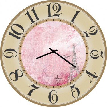 Настенные часы SvS 3502227 Эйфелева башня в розовом