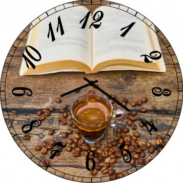 Настенные часы SvS 3502283 Книга и рассыпаный кофе на столе