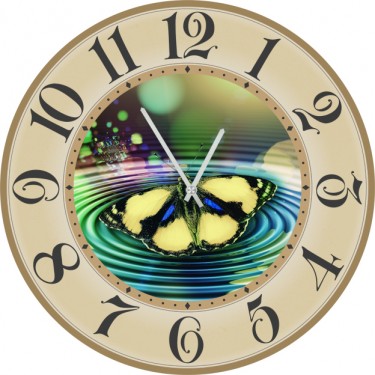 Настенные часы SvS 3502298 Kitchen Бабочка на воде