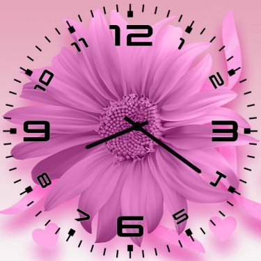 Настенные часы SvS 3502426 Фиолетовый цветок