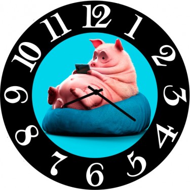 Настенные часы SvS 3502590 Свинья в сети