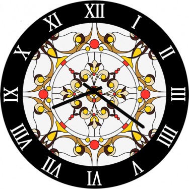 Настенные часы SvS 3502813 Узор в черной рамке