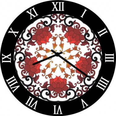 Настенные часы SvS 3502840 Красно-белый узор