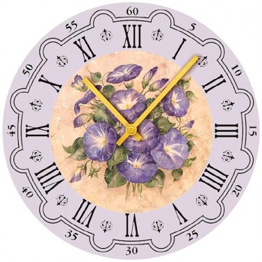 Настенные часы SvS 4001032 Flowers Фиолетовые цветы