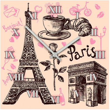 Настенные часы SvS 4001570 Романтичный Париж