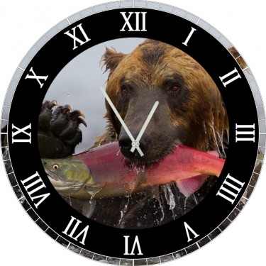 Настенные часы SvS 4002032 Медведь ловит рыбу