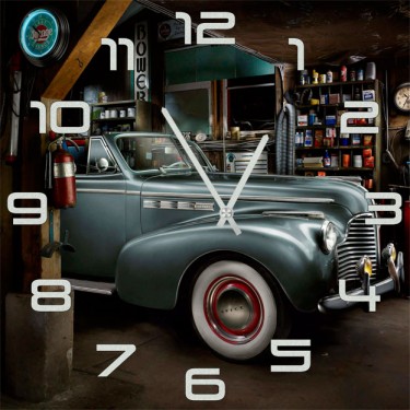 Настенные часы SvS 4002375 Ретро-авто в гараже