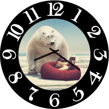Настенные часы SvS 4002595 Медведь и тюлень с гаджетом