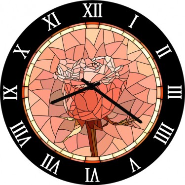 Настенные часы SvS 4002831 Роза витраж