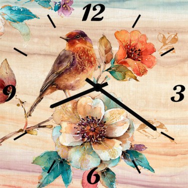 Настенные часы SvS 4002841 Птичка на цветке