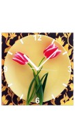 Glass Clock 28x28-Цветы-049