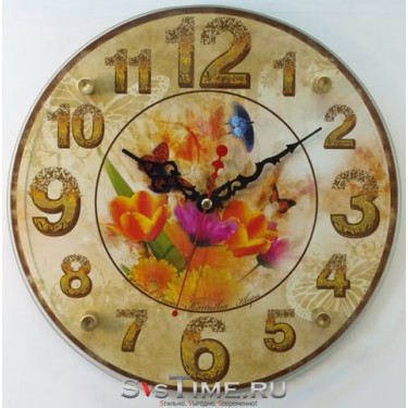 Настенные интерьерные часы Камелия 1046 Бабочки, круг