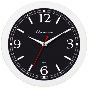 Настенные интерьерные часы Камелия 4231 Чёрные в белом