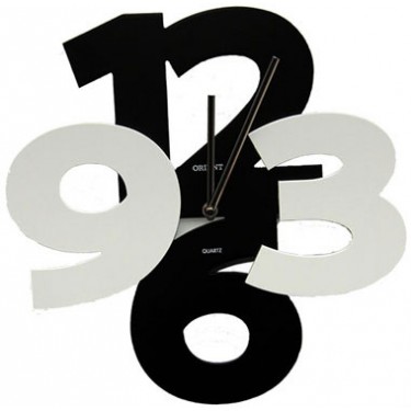 Настенные интерьерные часы Orient 12-3-6-9 Black+White