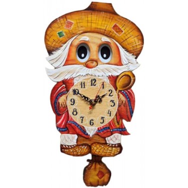 Настенные интерьерные часы с маятником детские Бризоль 03-00 Домовой