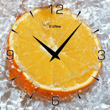 Стеклянные настенные интерьерные часы SvsTime 003-33X33-0008-03B