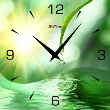 Стеклянные настенные интерьерные часы SvsTime 005-33X33-0017-03B