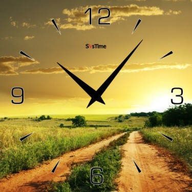 Стеклянные настенные интерьерные часы SvsTime 005-33X33-0036-03B