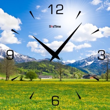 Стеклянные настенные интерьерные часы SvsTime 005-33X33-0037-03B