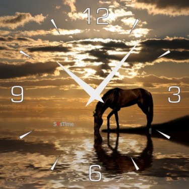 Стеклянные настенные интерьерные часы SvsTime 008-33X33-0010-03S