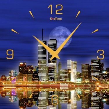 Стеклянные настенные интерьерные часы SvsTime 012-33X33-0001-03G