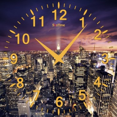 Стеклянные настенные интерьерные часы SvsTime 012-33X33-0007-05G