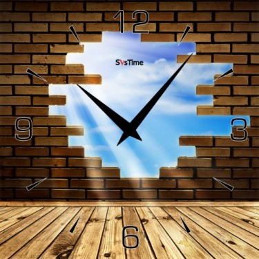 Стеклянные настенные интерьерные часы SvsTime 013-33X33-0009-03B