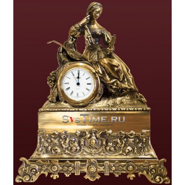 Часы Женщина с мандолиной из бронзы Vel 03-12-01-02500