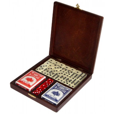 Игровой набор - две колоды карт Кости Домино в шкатулке Rovertime RT-04.s