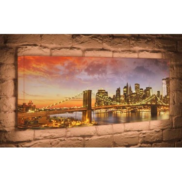 Лайтбокс для гостиной или спальни Бруклинский мост BoxPop 35x105-p007